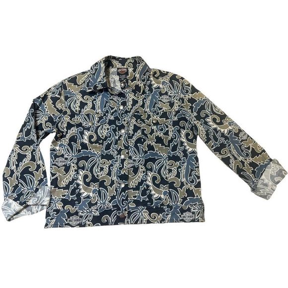 Harley Davidson Women's Multicolor Paisley Jacket And Skirt Set Medium/10 - Picture 2 of 16